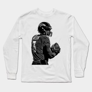 Russell Wilson || Vintage Pencil Drawing Long Sleeve T-Shirt